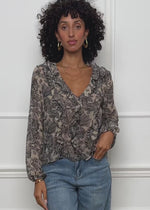 Light blouse with ruffles - beige