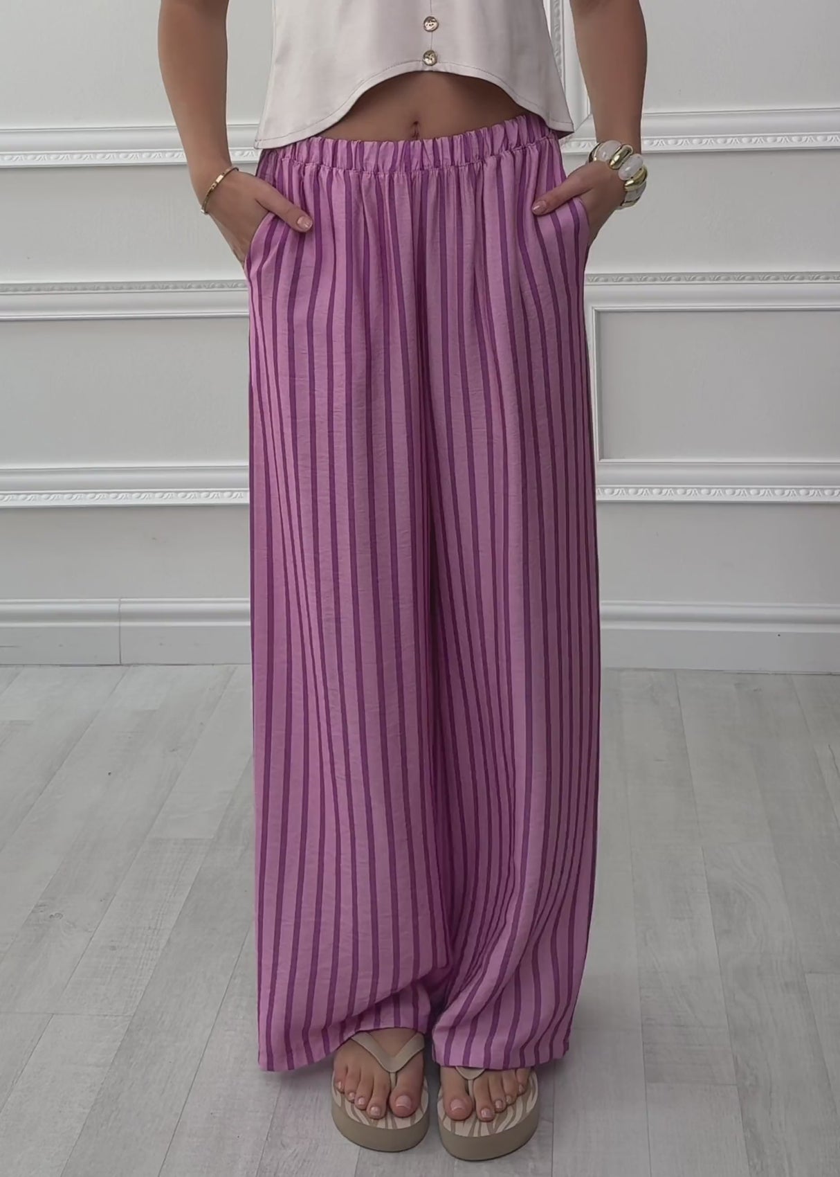 Gestreifte Hose - rosa by SASSYCLASSY