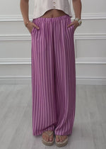 Gestreifte Hose - rosa