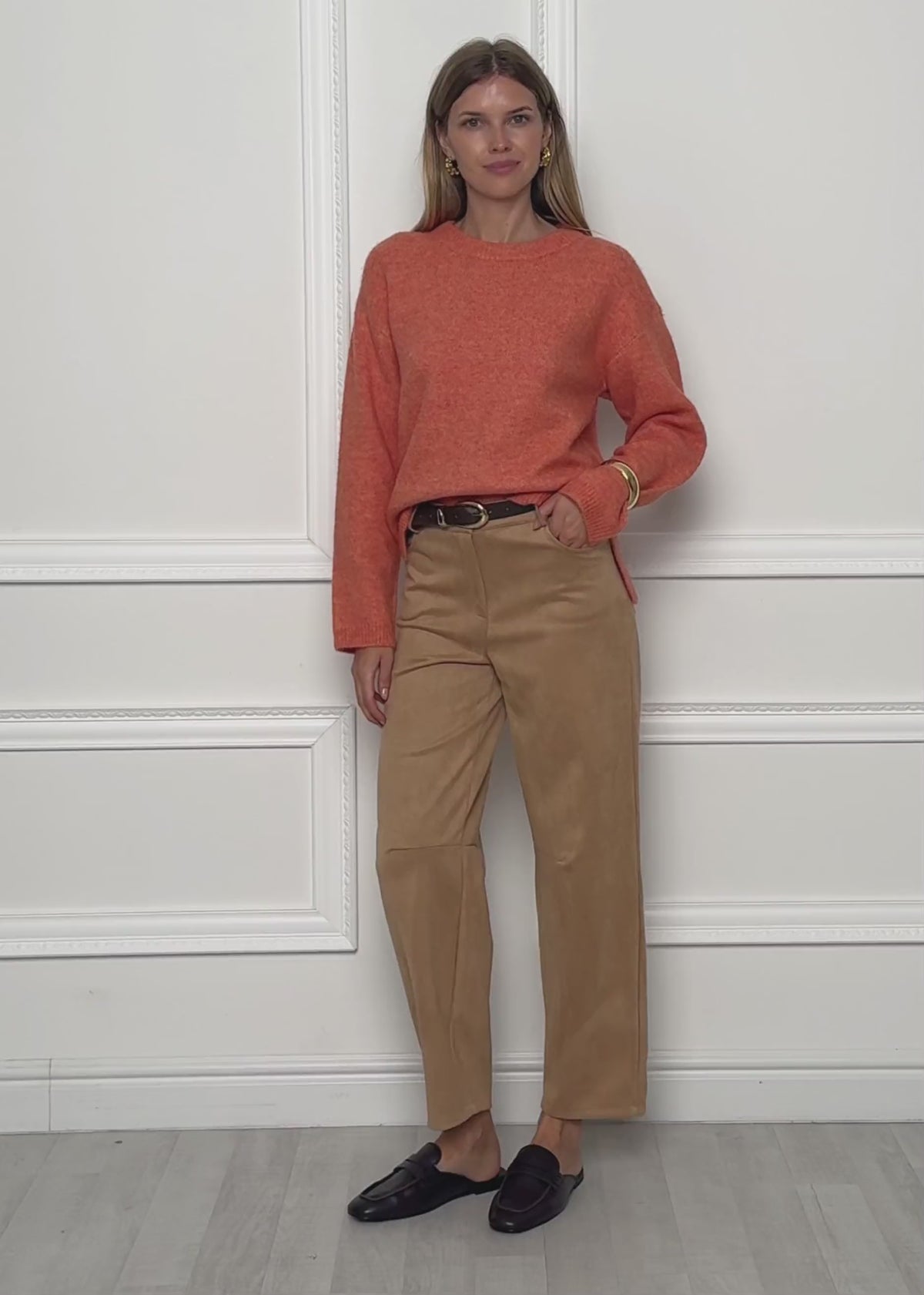 Klassischer Rundhalspullover - terracotta by SASSYCLASSY