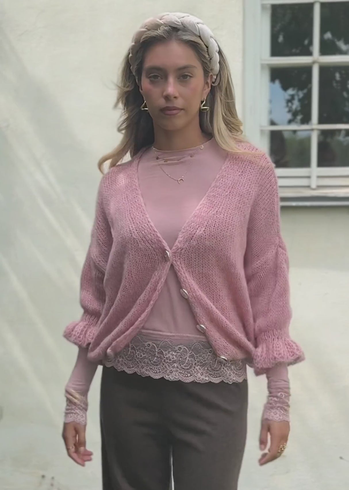 Strickjacke mit 3/4-Ärmeln - altrosa von SASSYCLASSY