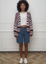Striped cardigan - pink blue