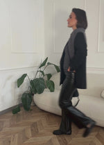 Ribbed knit top with cutouts - gray