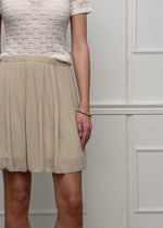 Plissée-Rock aus Chiffon - beige
