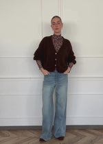 Cardigan mit 3/4-Ärmeln - braun