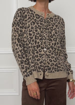 Cardigan mit Leo-Muster - beige
