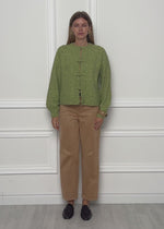 Strickjacke mit Knebelverschluss - grün