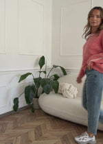 Pullover mit Ziernähten - lachs