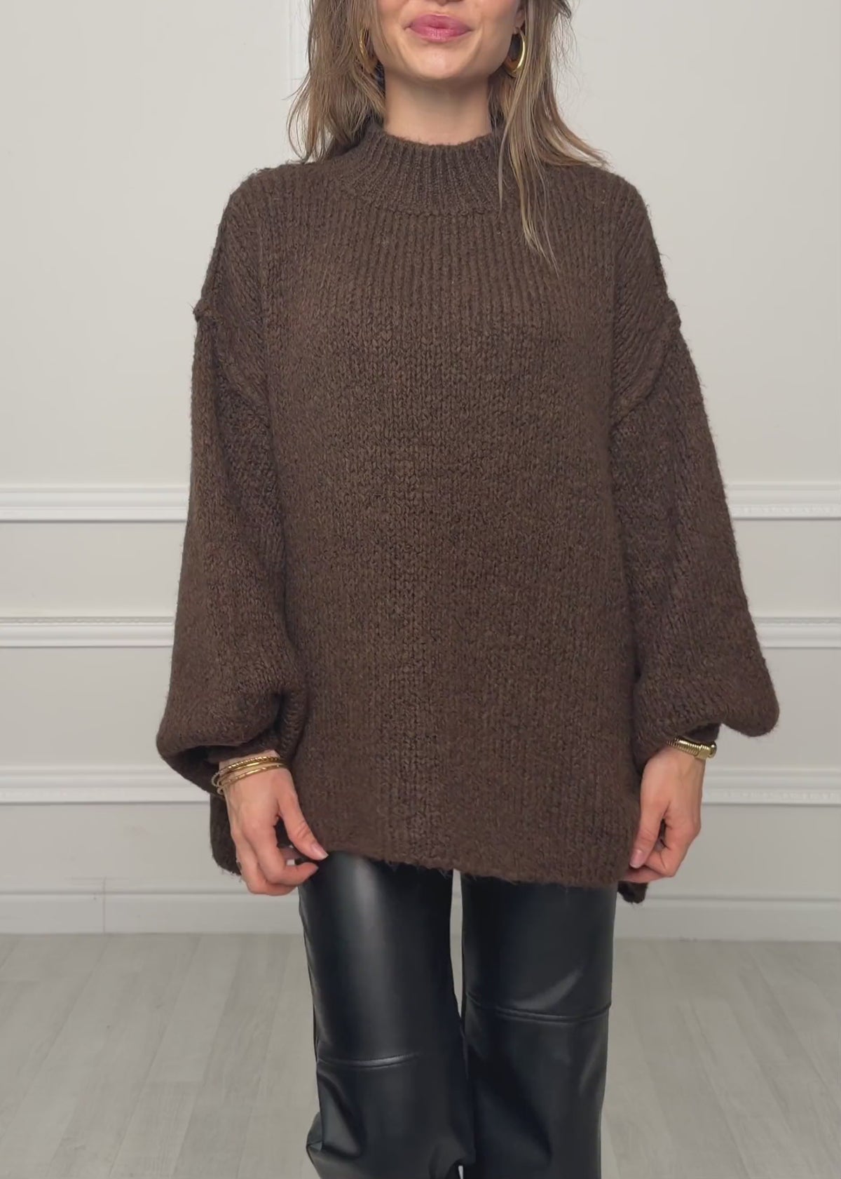 Oversize chunky knit jumper - brown by SASSYCLASSY
