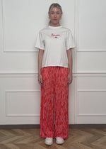 Gestreifte Satinhose - orange