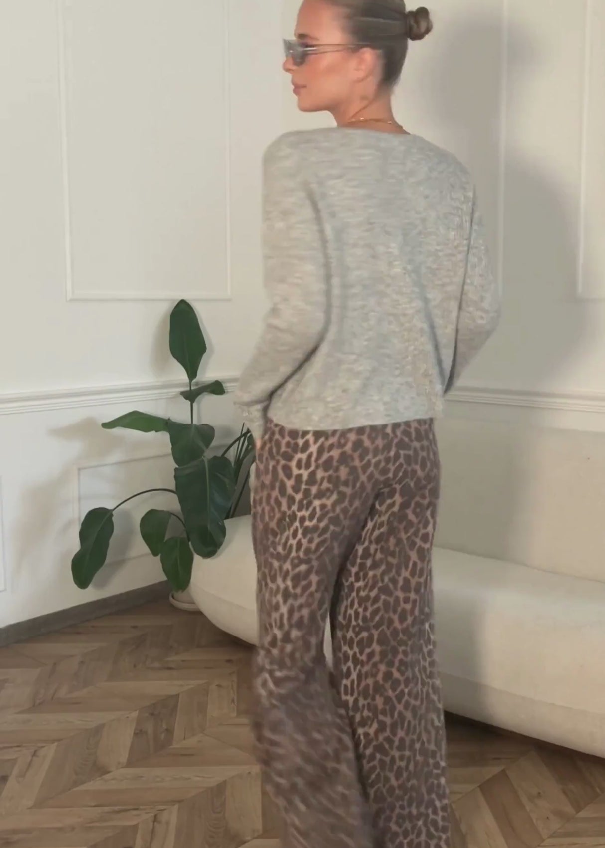 Cardigan with rib structure - light gray