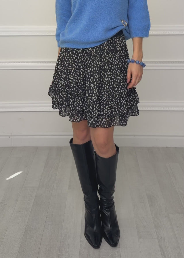 Short flounce skirt - beige black by SASSYCLASSY