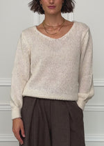 Pullover mit V-Ausschnitt - beige