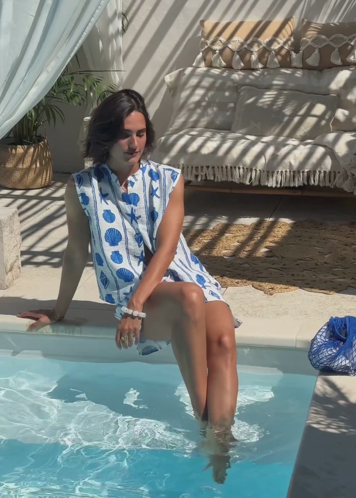 Shorts mit maritimem Print - weiß-blau by SASSYCLASSY