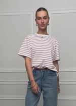 Gestreiftes T-Shirt - weiß
