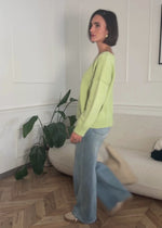 Sweater with back seam - light green