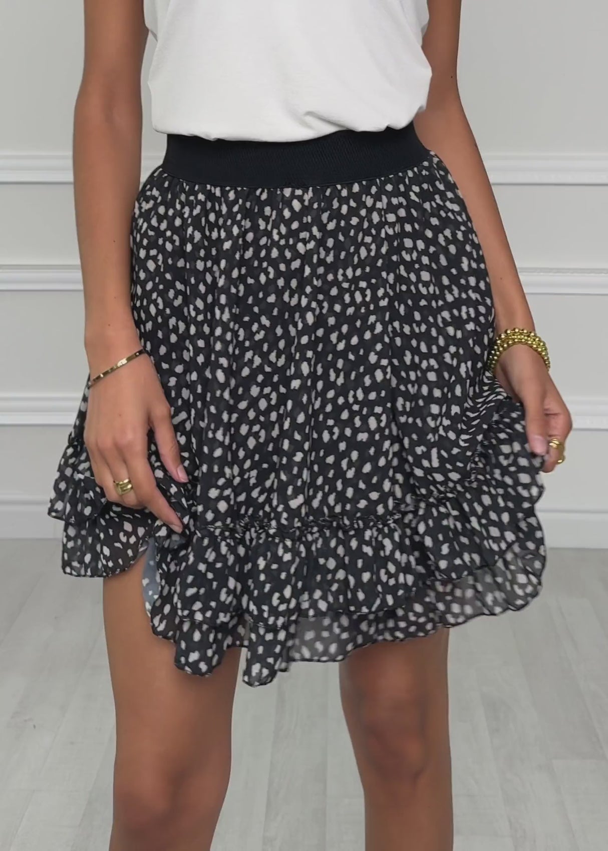 Flounce skirt with ruffles, black by SASSYCLASSY