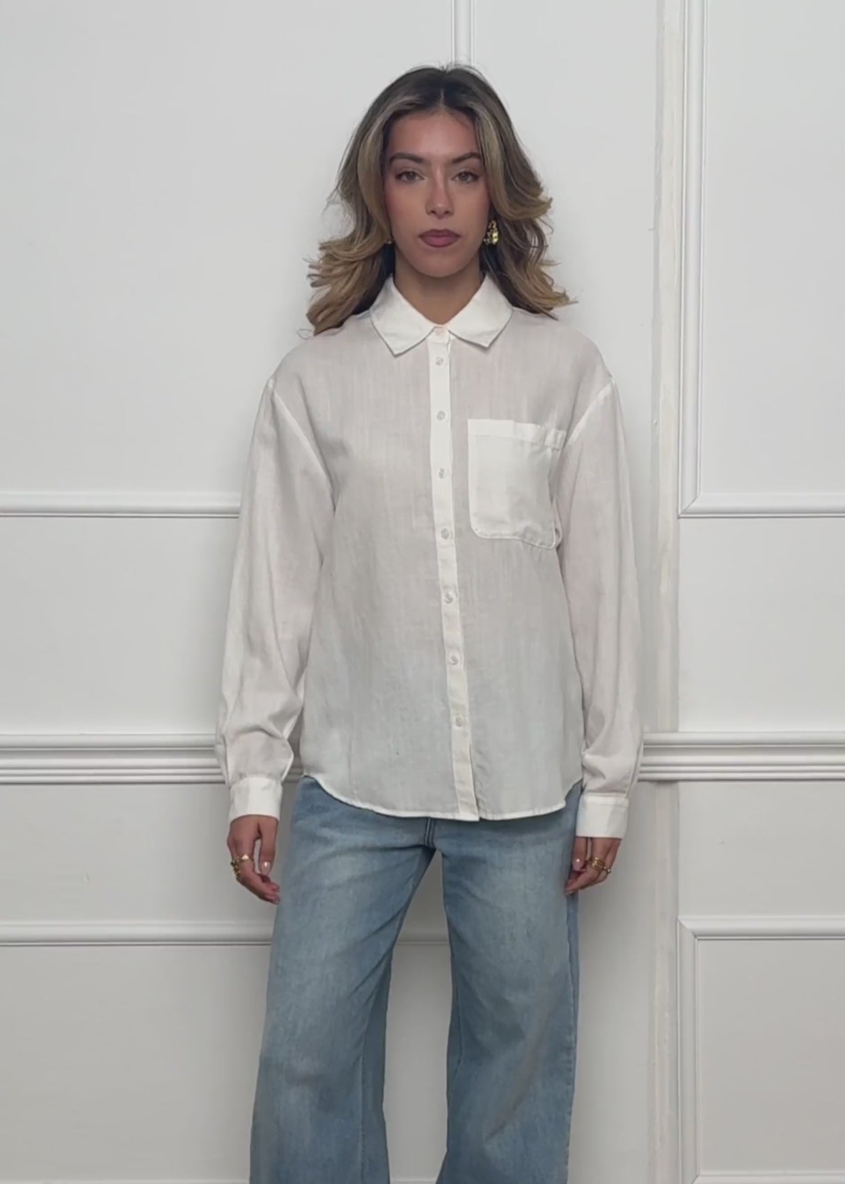 Linen shirt blouse - white