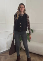 Lightweight, slightly transparent long-sleeved shirt with cashmere blend - brown