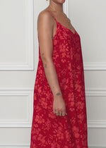 Maxikleid mit Blumenmuster - rot
