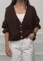 Cardigan mit 3/4-Ärmeln - braun