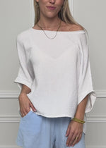 Lässiges Musselin Shirt - weiß