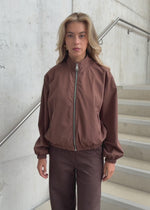 Blousonjacke mit elastischem Bund - braun