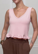 Top with ruffles - pink