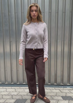 Cardigan with decorative openwork pattern - grey