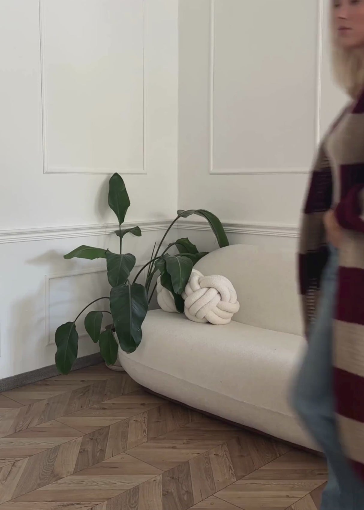 Extra long cardigan with block stripes - burgundy