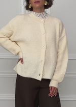 Cardigan mit Rundhalsausschnitt - offwhite