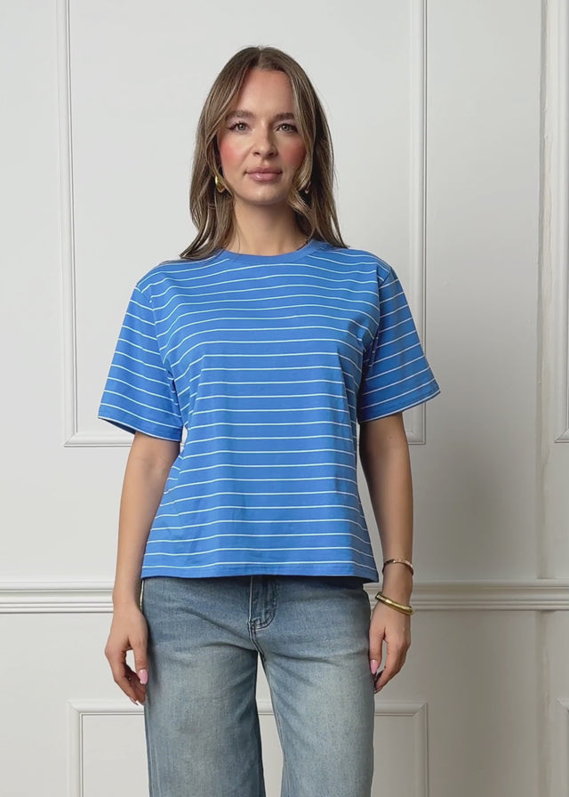 T-shirt with narrow stripes - blue by SASSYCLASSY