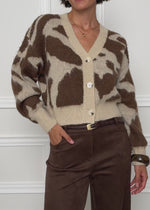 Cardigan mit Animal-Print - braun