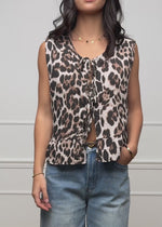 Leo muslin top with bow closure - brown