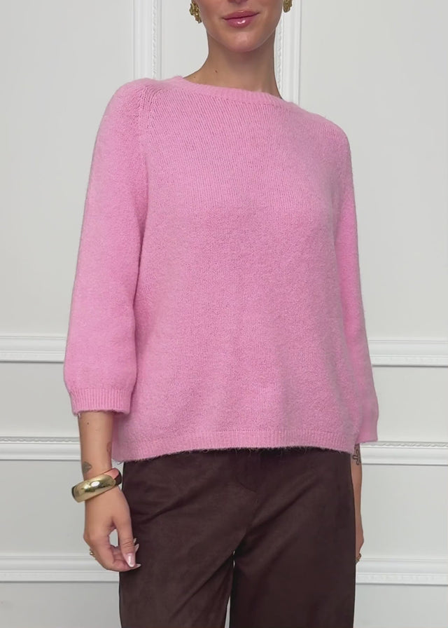 Knit top with alpaca - rose by SASSYCLASSY