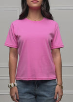 Rundhals T-Shirt - pink
