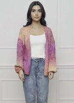 Open cardigan with color gradient - pink