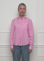 Linen shirt blouse - pink