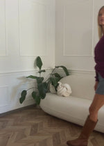 Cardigan with V -neck and button placket - Plum