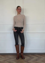 Long-sleeved lace shirt - cream