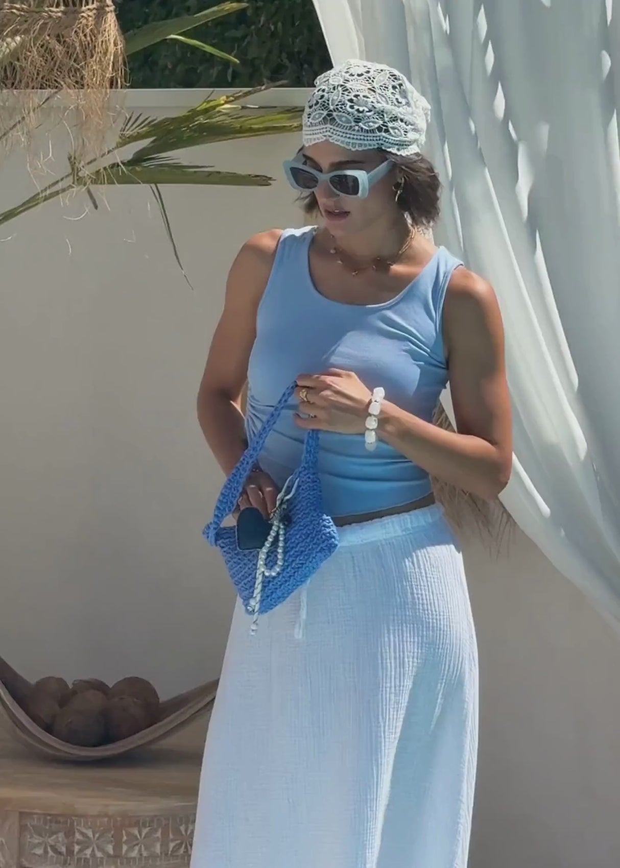 Musselin Maxirock mit elastischem Bund und Kordelzug - weiß von SASSYCLASSY