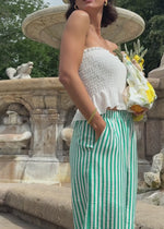Gesmoktes Musselin Bandeau Top - offwhite
