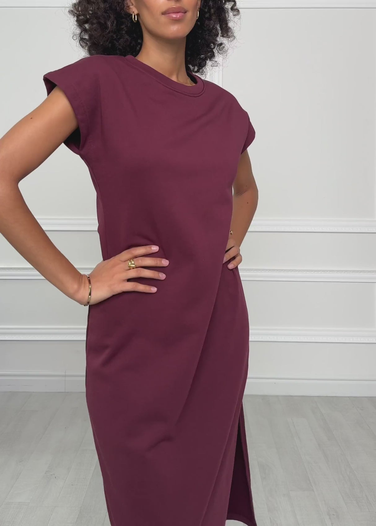 Midikleid aus French Terry - burgundy von SASSYCLASSY