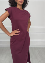 Midikleid aus French Terry - burgundy