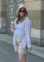 Shorts mit Bundfalten - beige
