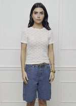 Floral lace T-shirt - off-white