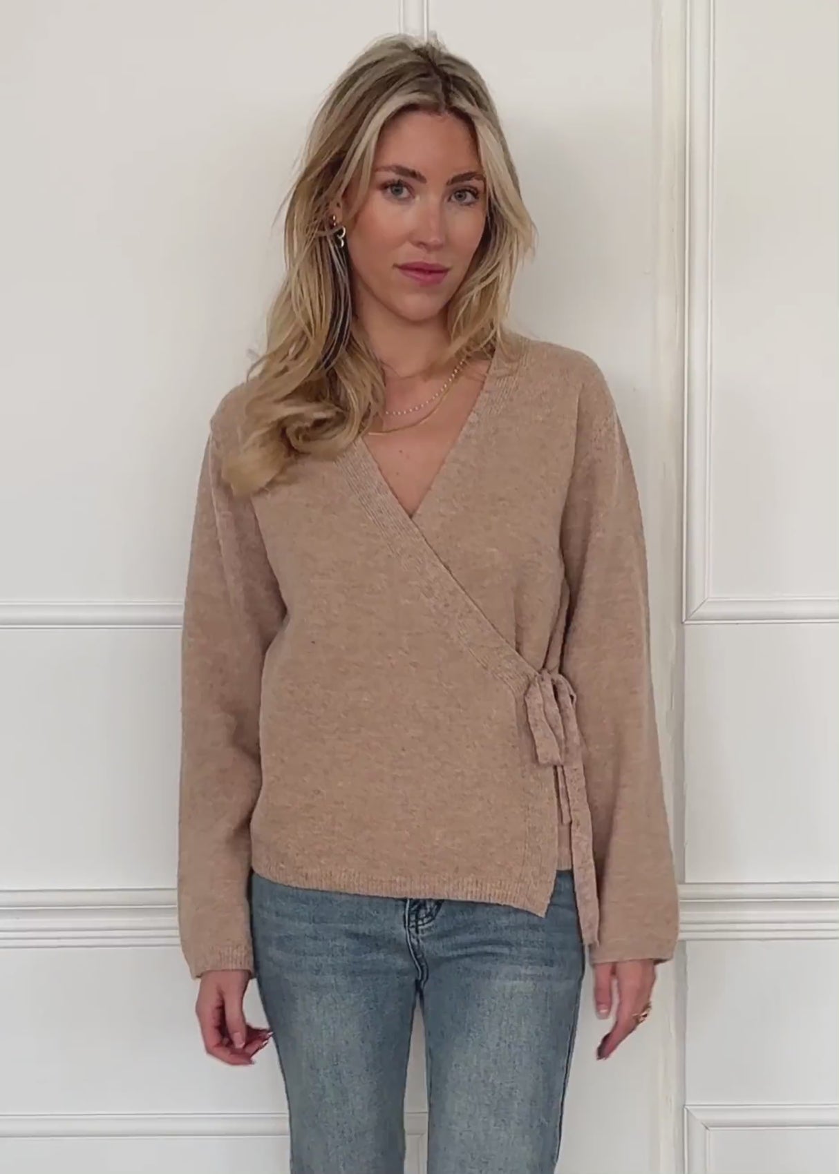 Wrap cardigan - light brown