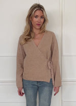 Wrap cardigan - light brown