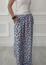 Hose mit Polka-Dots - hellblau