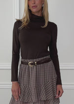 Long-sleeved turtleneck shirt - brown